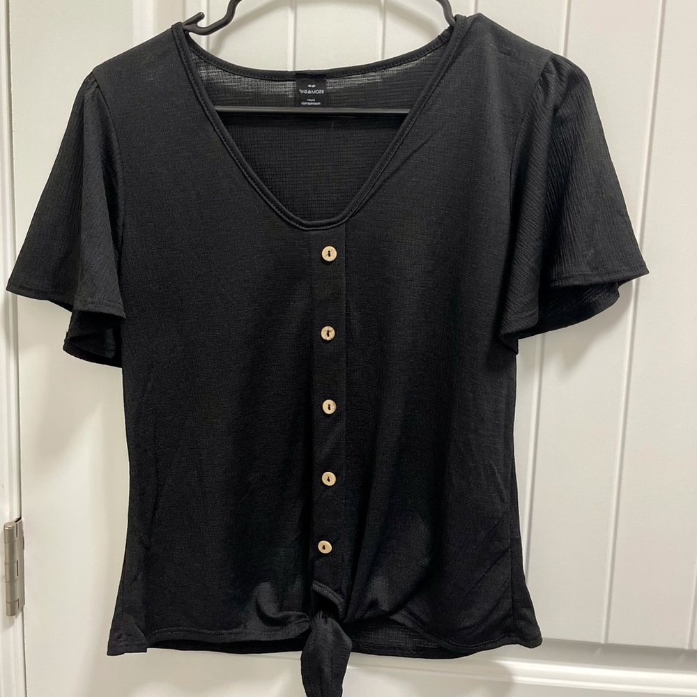 Black Button Up Top